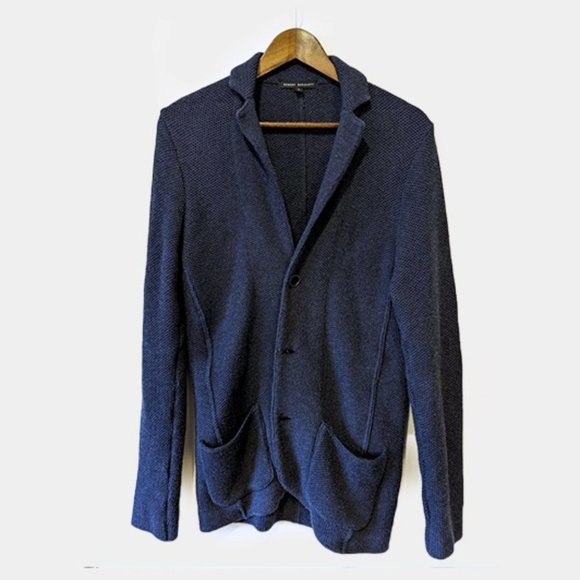 ROBERT BARAKETT - Knitted navy jacket - Sz S - Picture 1 of 13
